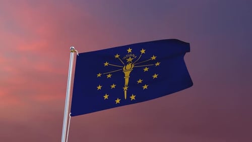 3D Waving Indiana State Flag Animation