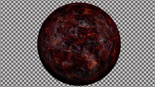Lava Planet With Alpha Channel 4K