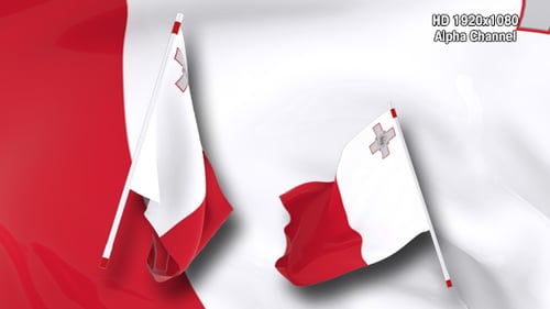 Waving Malta Flag Animation Element