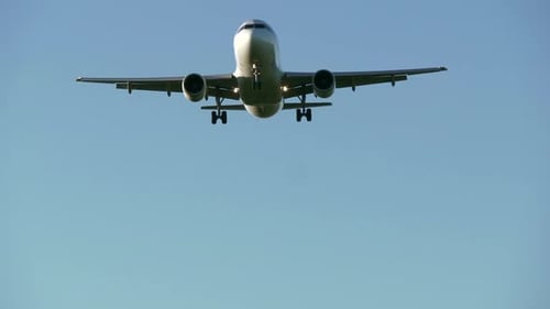 Business Jet Plane Landing at Airport Terminal