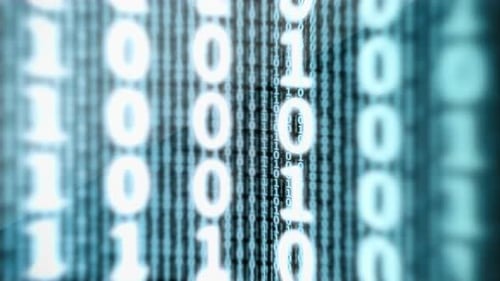 Loop de exibição digital de dados binários 4K