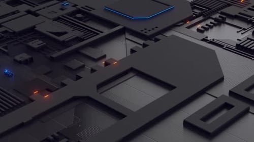 Futuristic Digital Circuit Board Technology Animation