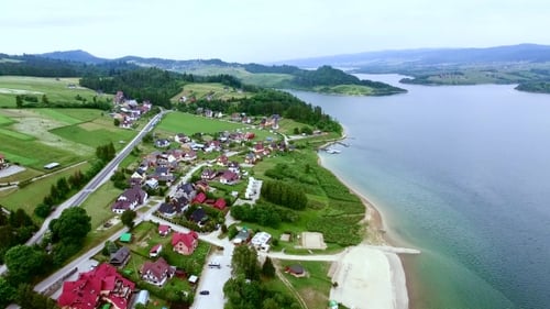Small Vilage On Lake Bank