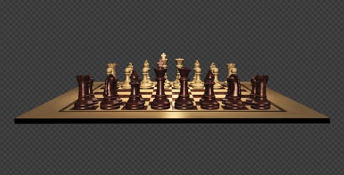 Spinning Chess Board With Wooden Pieces