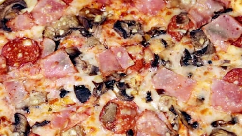Freshly Baked Meat Pizza