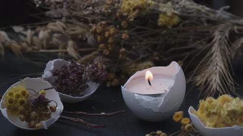 Burning Candle Trendy Easter Decorations