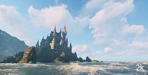 Fantástico castillo en la isla