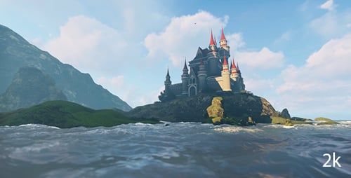 Mar y castillo fantástico