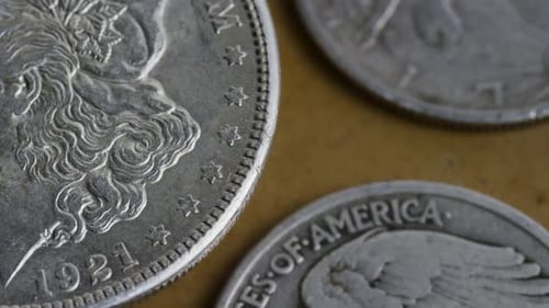 Vidéothèque tournées de pièces de monnaie américaines anciennes