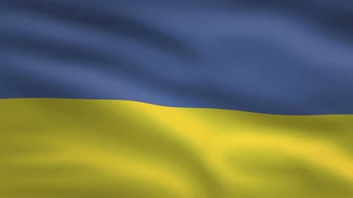 Waving Flag of Ukraine Seamless Loop Background