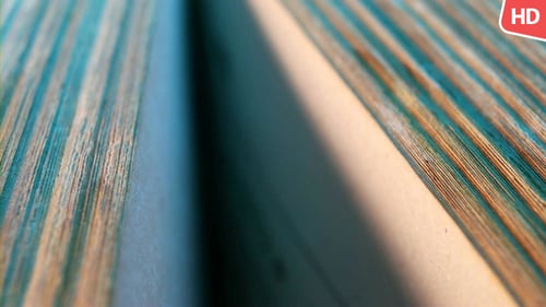 Blue and Peach Threads Weave Parallel Pattern