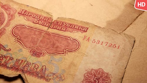 Close Up Footage of Old Currency Bank Note