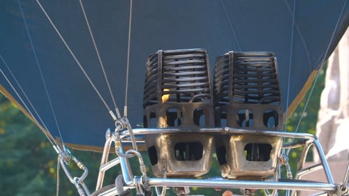 Hot Air Balloon Burner Igniting and Producing Flames