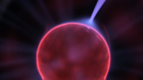 Close Up of Glowing Pink Plasma Globe