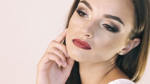 Woman Poses with Attractive Makeup