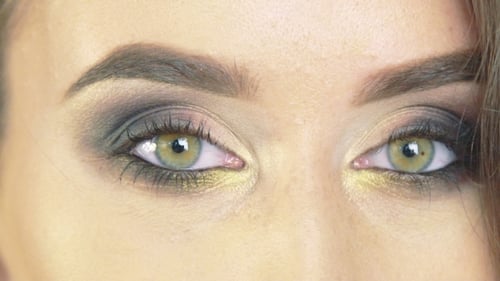 Close Up of Woman with Glamorous Eyeshadow