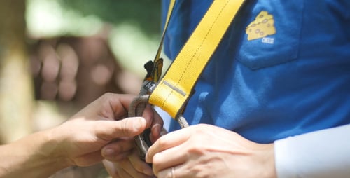 Wearing Zip Line Harness