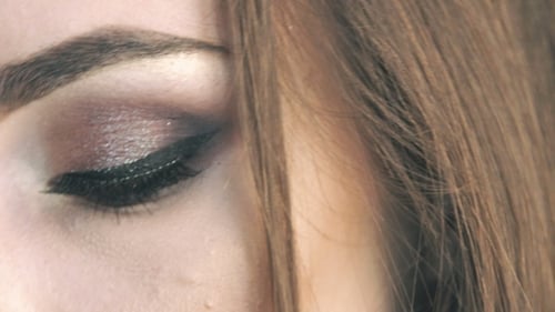 Woman's Eye with Glamorous Makeup Close Up