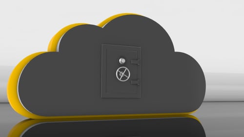 3D Secure Cloud Storage Icon Animation