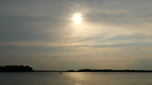 Colour Sunset Over The River