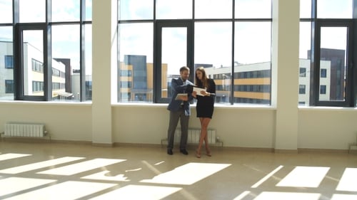 Coworkers Discussing The Contract In The Office