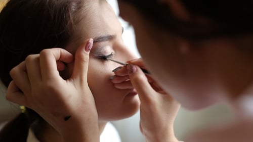 Applying Eyeliner Close Up for Fashion and Beauty