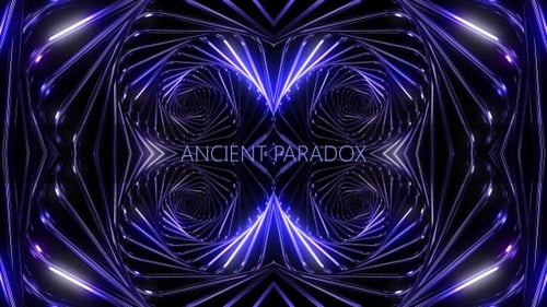 Seamless Loop of Futuristic Glowing Blue Purple Neon Tunnel