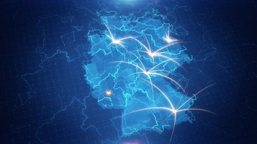 Digital Map of Germany with Interconnected Network