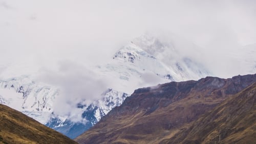 Mountain, Sky And Moving Clouds 3