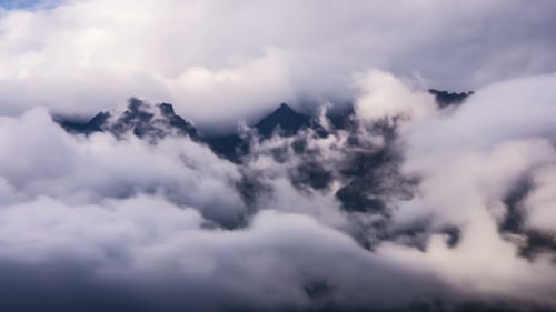 Mountain, Sky And Moving Clouds 5