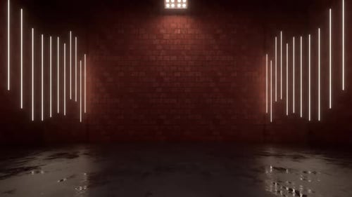 Empty room with brick wall