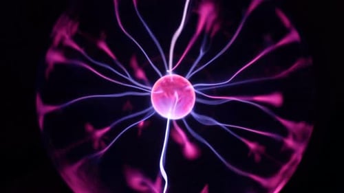 Energetic Plasma Ball Displaying Beautiful Electric Arcs