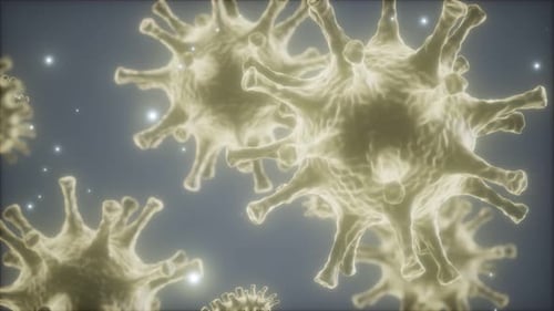Animated Microscopic View of Viruses and Bacteria Cells