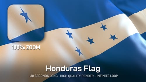National Flag of Honduras Waving Seamless Loop
