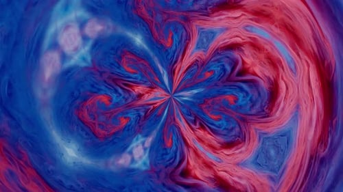 Abstract Kaleidoscope Pattern of Red and Blue Tones