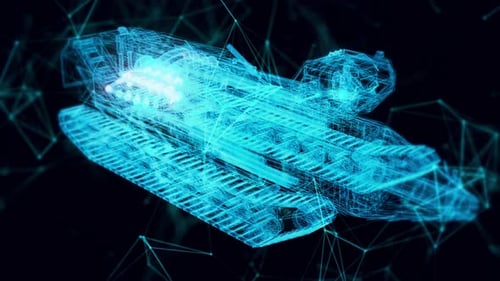 Mining Vehicle Hologram Close Up 4k