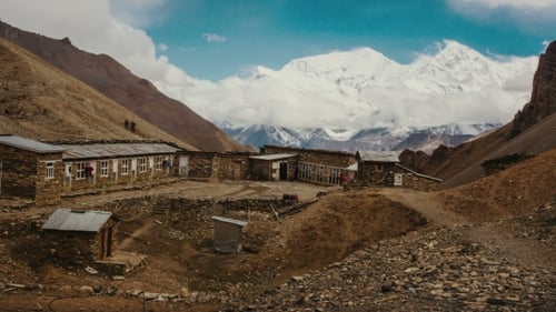 Mountain, Sky And Moving Clouds