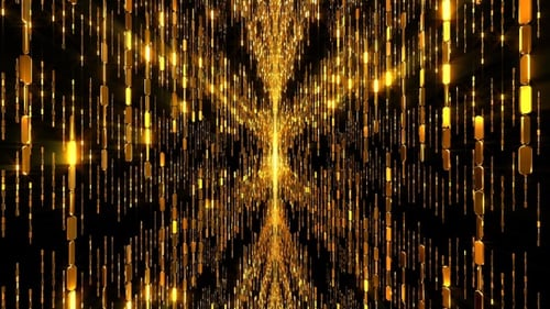 Golden Glitter Particles Loop Background for Awards and Celebrations