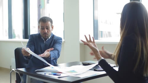 Casual Business Colleagues Having An Argument In The Office