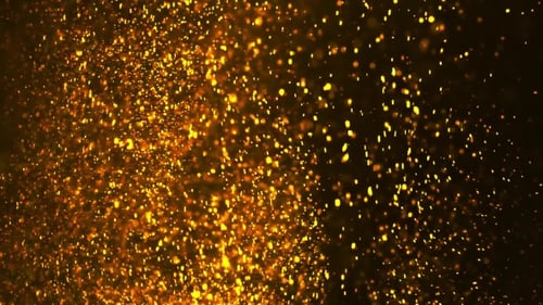 Golden Particles Dust Shimmering Light Background Overlay
