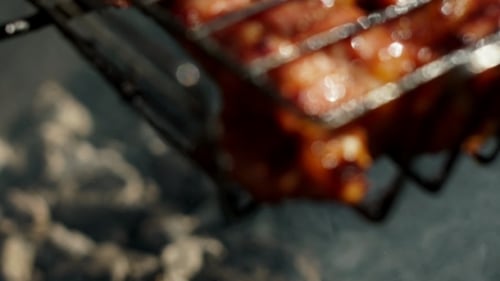 Pork Barbecue. BBQ. Grilled Meat Ready For Eating.