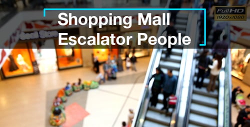 Shopping Mall Escalator People