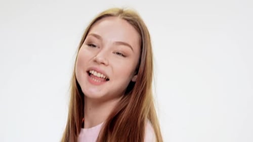 Smiling Young Woman Close Up Portrait