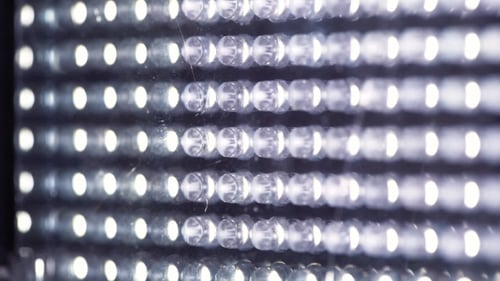 Glowing Panel of Bright White LED Lights