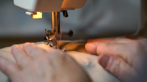 Close up of a Sewing Machine in Use