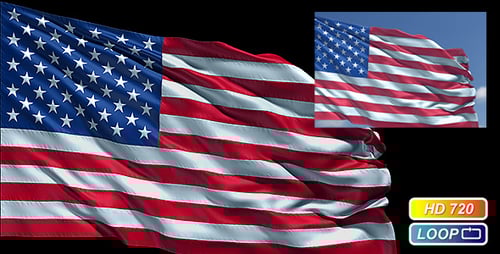 Vibrant Realistic Waving American Flag Animation