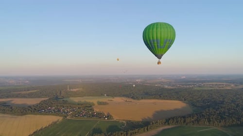 Aerial View of Hot Air Balloons at Sunrise