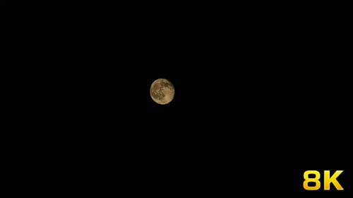 Full Moon Ascending in the Black Night Sky