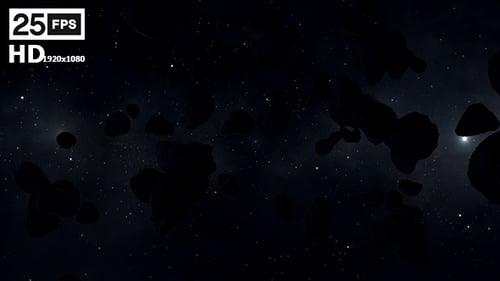 Flying Through a Dynamic Asteroid Field in Space