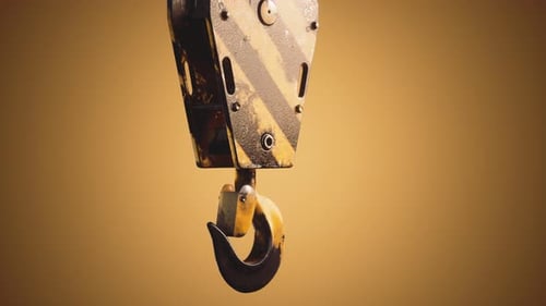 Gancho de grúa de metal antiguo